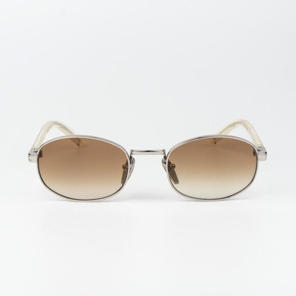 Prada Women Sunglasses Silver Brown Gradient Oval PRB53S 1BC80K NEW AUTHENTIC main image 9